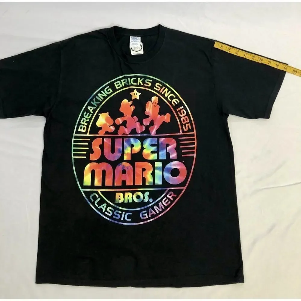 Vintage Men’s‎ Nintendo Mario Luigi T-shirt Size L Black